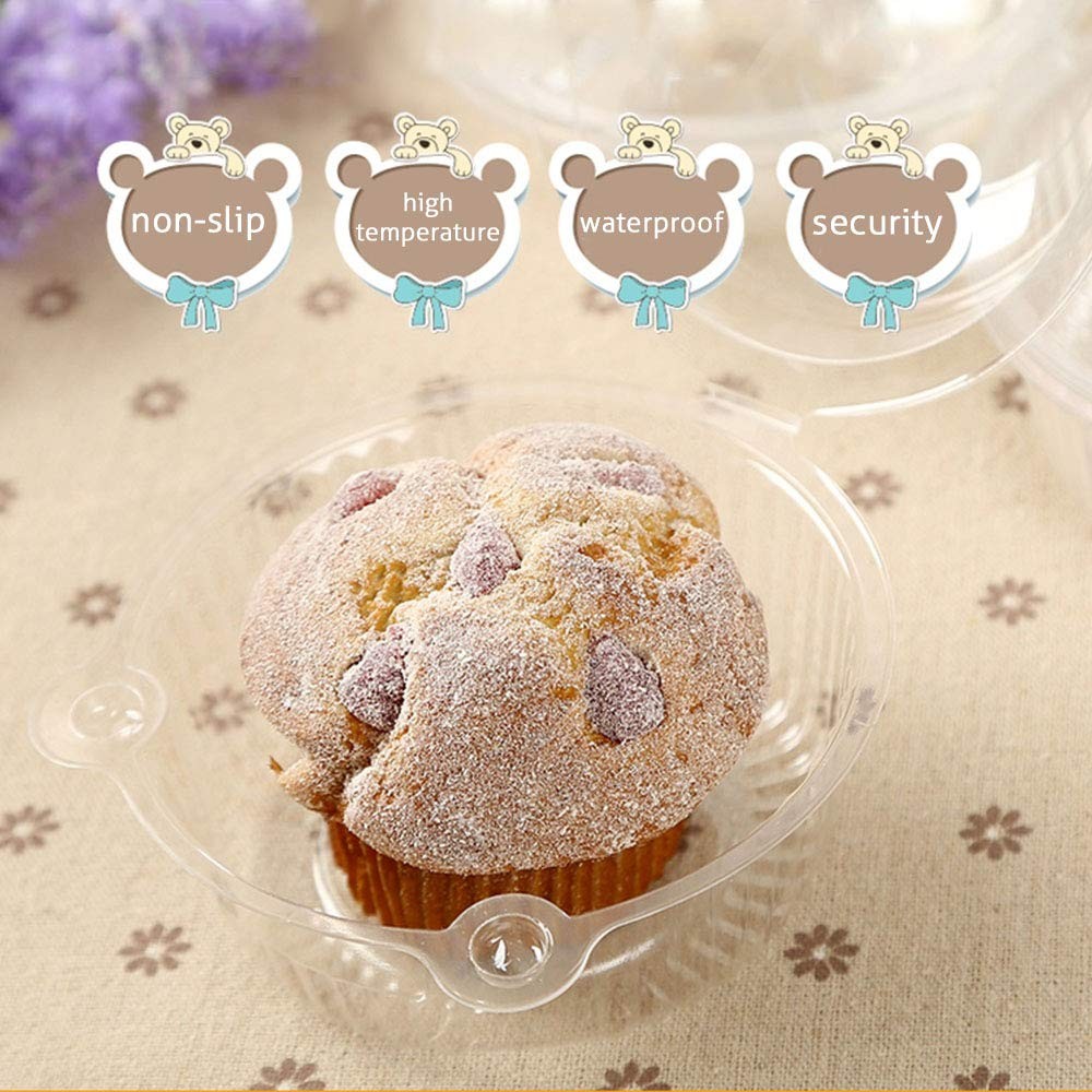 Cupcake Holders Individual Containers Disposable Clear Plastic Single Muffin
