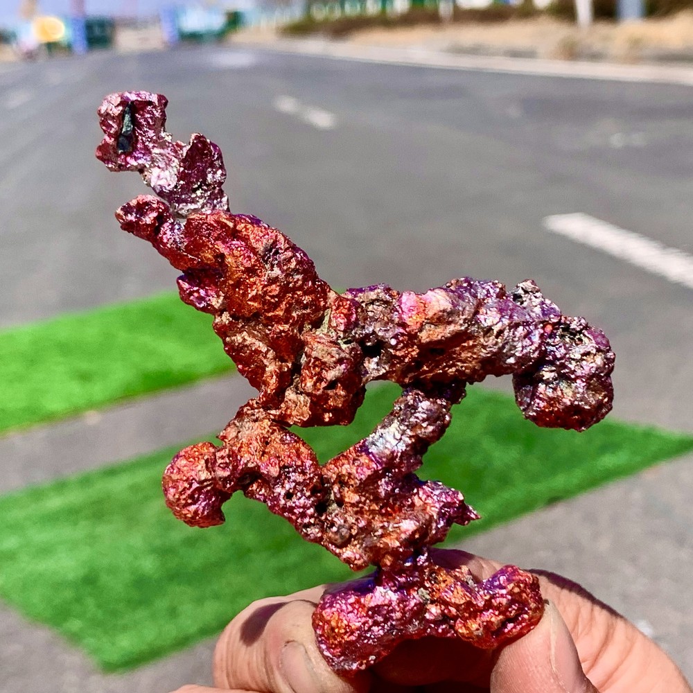 128G Rare!! iridescent Native Copper crystal mineral specimen