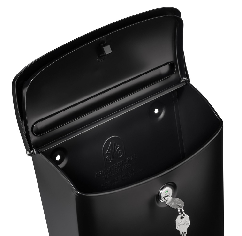 Parkside Locking Vertical WallMounted Mailbox Metal Galvanized Drop Black