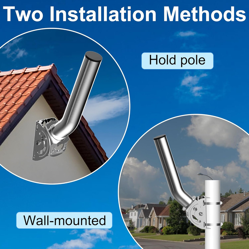 Antenna Mount - Universal 14" Adjustable J Pole & Wall Bracket Kit for Outdoor W