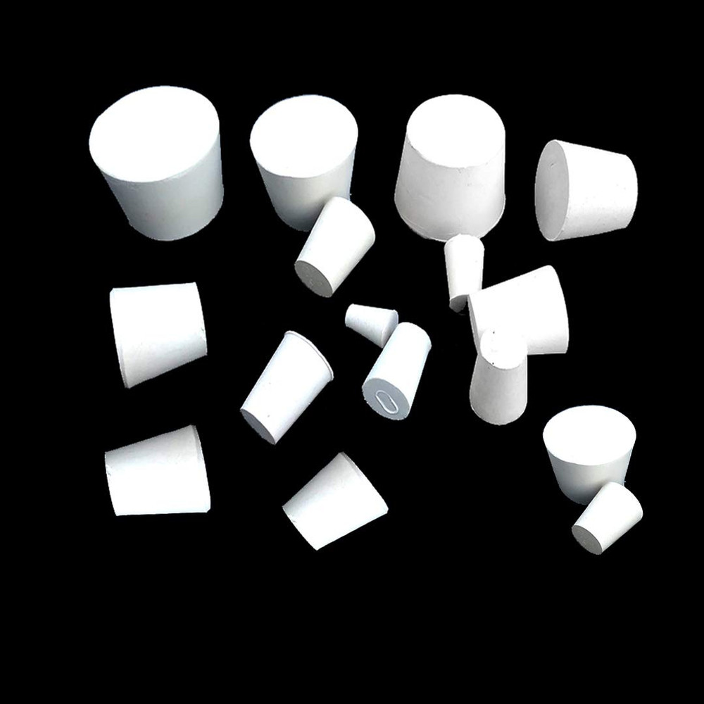 30 Packs (10 Assorted Sizes) 000#-7# Solid Rubber Stoppers White Lab Plug Sol...