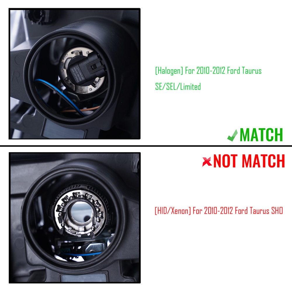 Halogen Projector Headlight For 2010-2012 Ford Taurus SE SEL Limited Right Side