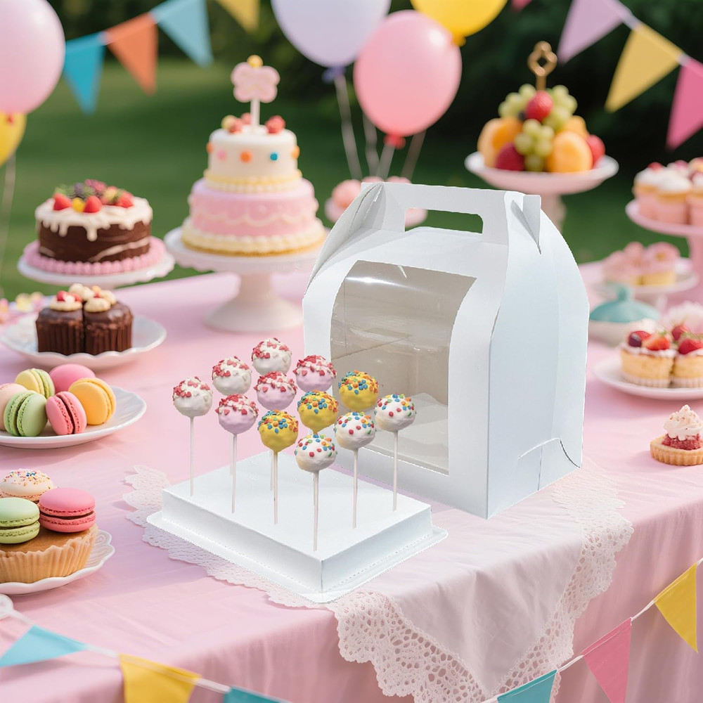 4 Pack Portable Cake Pop Holder Boxes,Cake Pop Boxes Packaging, Cake Pop Display