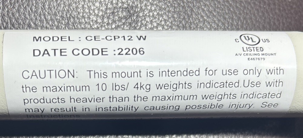 Clinton CE-CP12W Telescopic Camera Mount Pole SET—Torn Manuel—SHIPS IN 24 HOURS—