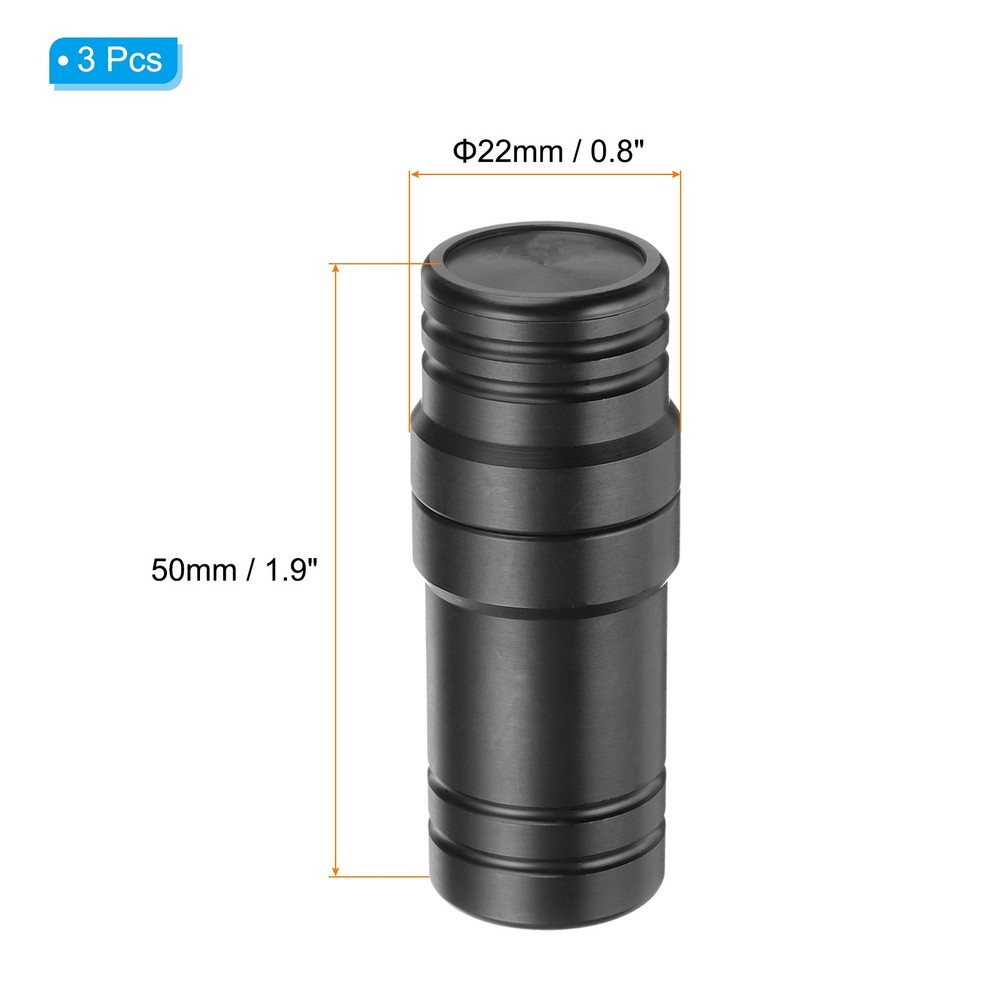 3 Pcs Pool Cue Joint Protector 5/16x4, Billiard Cue Joint Thread Cap, Black