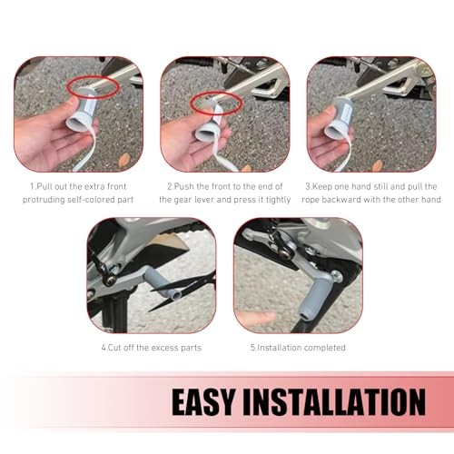 Motorcycle Shifter Shoe Protector, Silicone Shrinkable Quick Install 2 PCS Gray