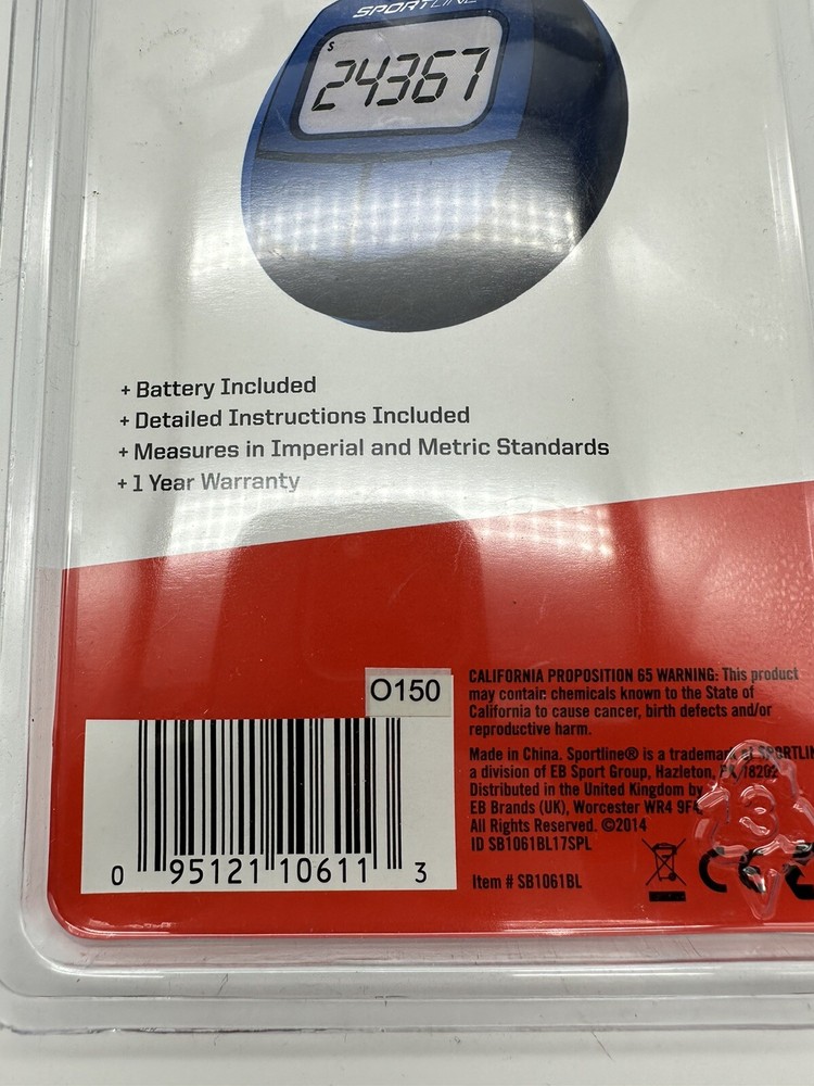 Blue Sportline Step and Distance Pedometer 2-Function New Sealed