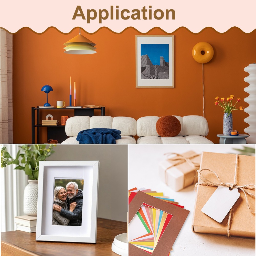10Pcs Picture Mats, 8x10 Frame Mattes with Backing, Silver