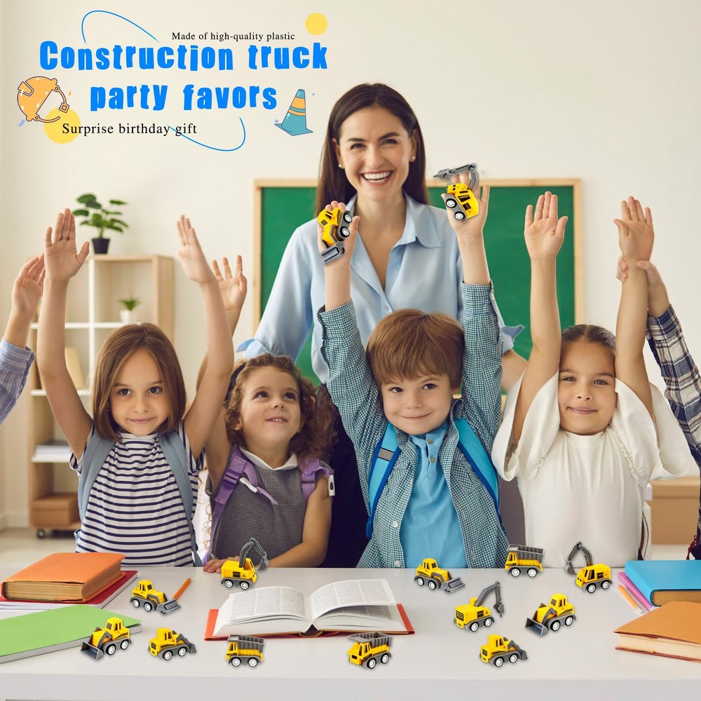 40 Pieces Mini Construction Vehicles Bulk Pull Back Trucks Engineering Vehicl...