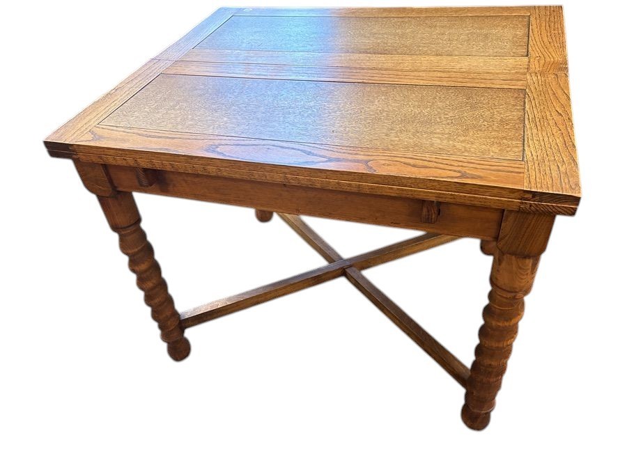 Antique pub draw-leaf Barley Twist Solid Wood Table