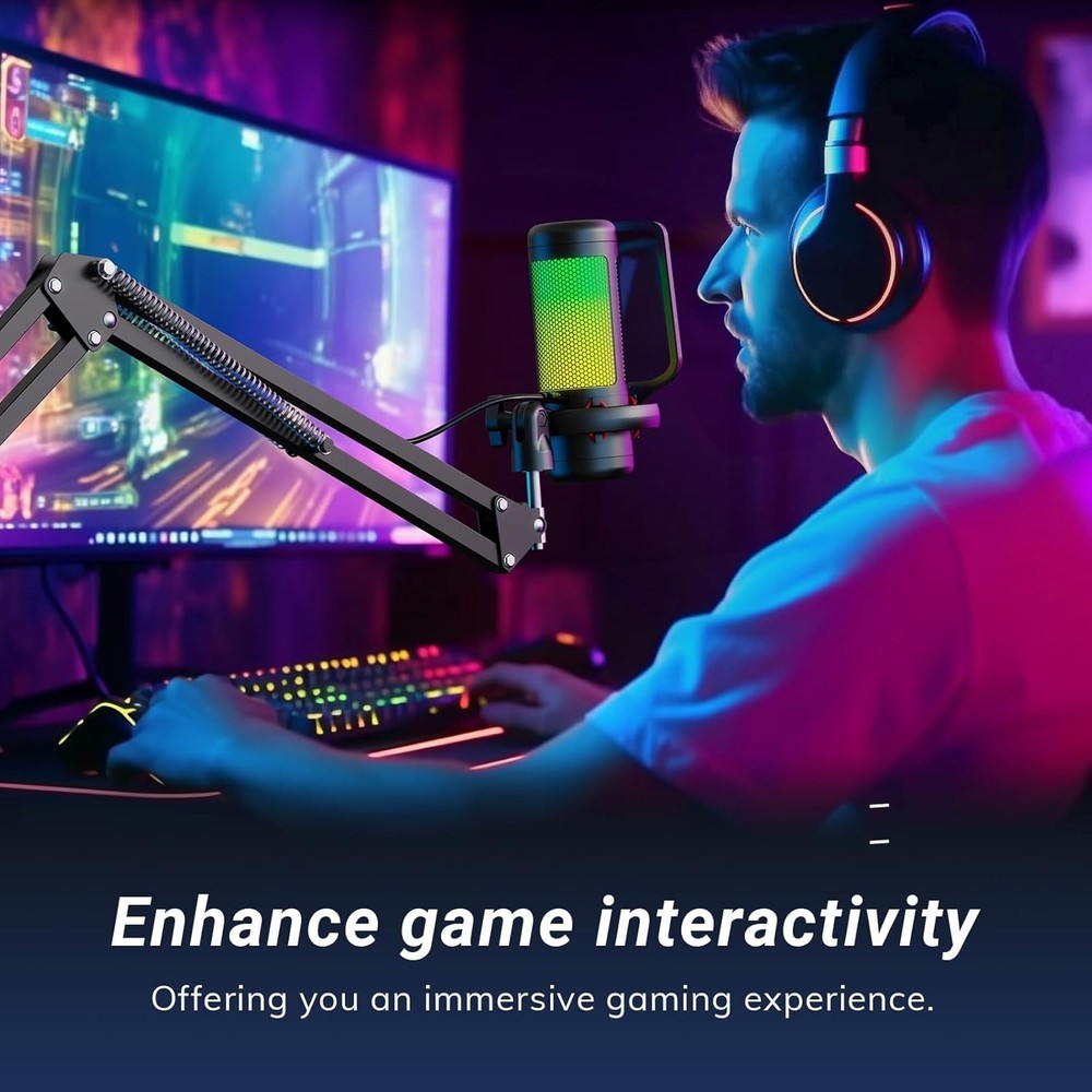 Streamer's USB Microphone with RGB Lighting