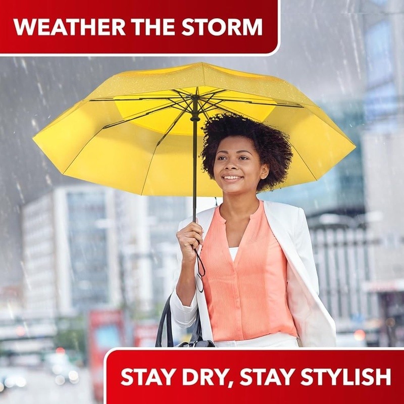 Compact Windproof Travel Umbrella Automatic Open Close Lightweight Waterproof US