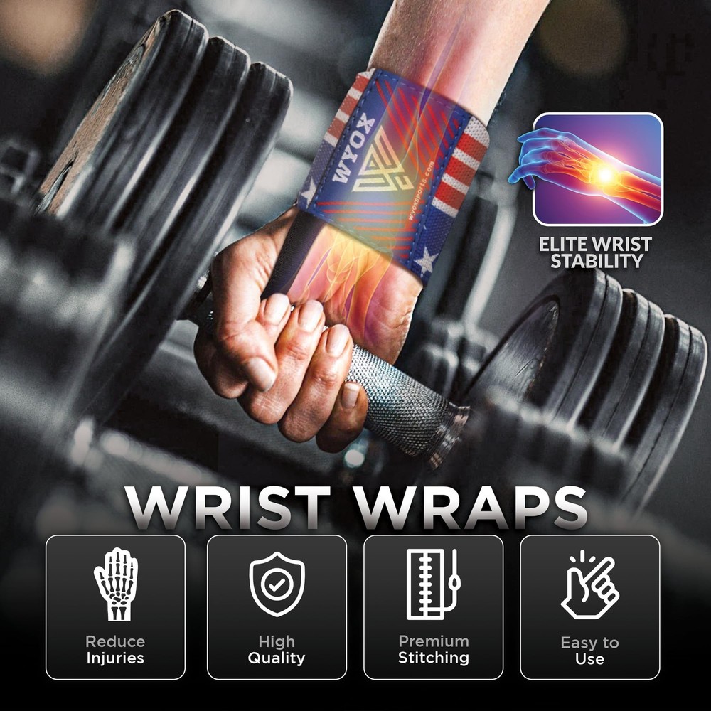 Weightlifting Wrist Wraps 21" – Professional Wrist Support with Thumb Loop fo...