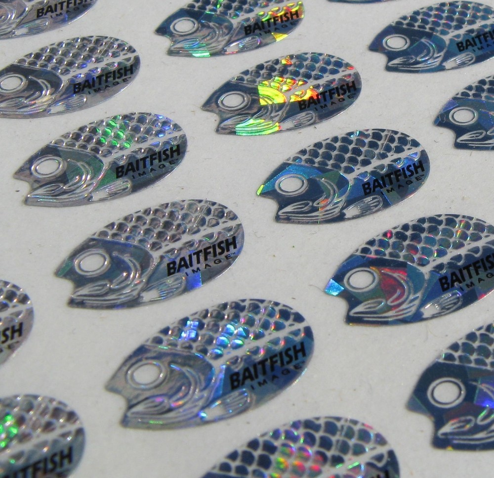 Holographic Baitfish Replacement Spinner Blade Decals Size 1-2 D6