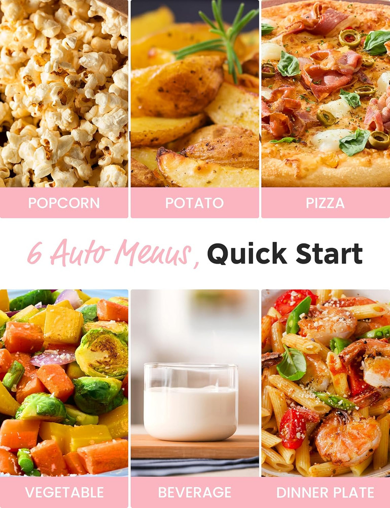 COMFEE Retro 0.9 Cu.Ft Microwave Oven with 9 Presets & Mute Function, Red