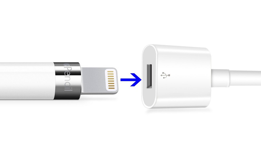 TechMatte Apple Pencil Flexible Charging Adapter for iPad Pro (Cable - 1 Foot)