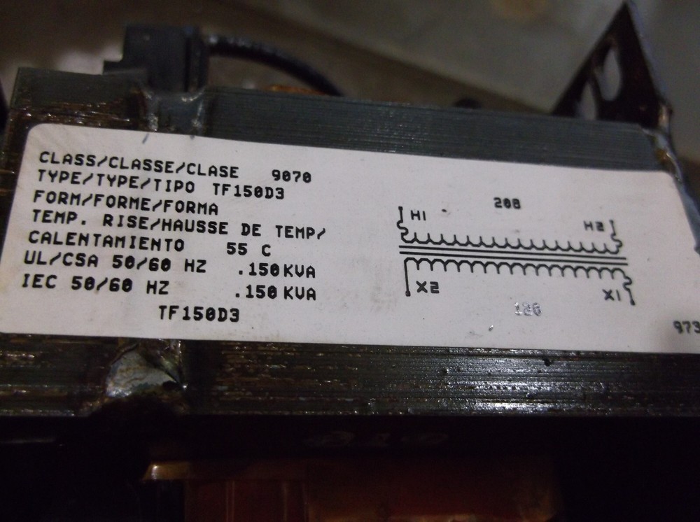 SQUARE D 9070TF150D3 CONTROL TRANSFORMER .150 KVA (G3)