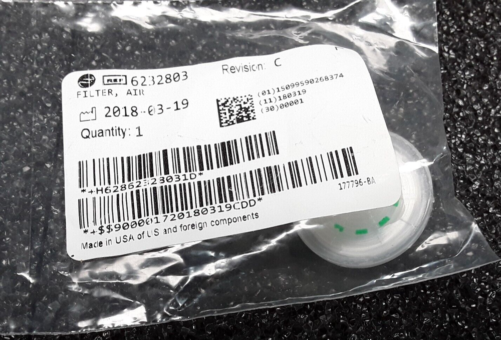 6232803 - Beckman Coulter - AIR FILTER FOR ACT DIFF2 HEMATOLOGY ANALYZER - NEW