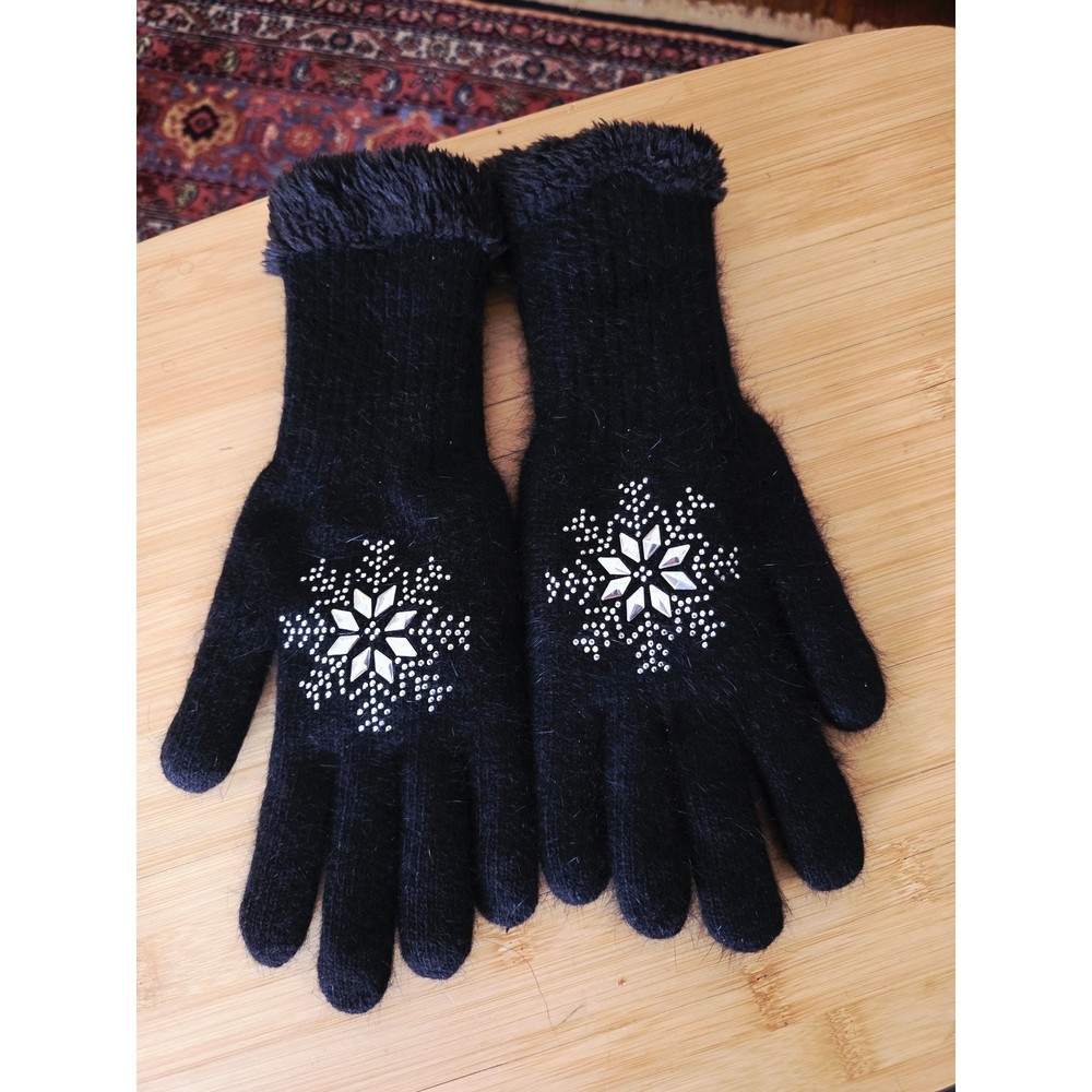 New warm plush lined encrusted gloves
