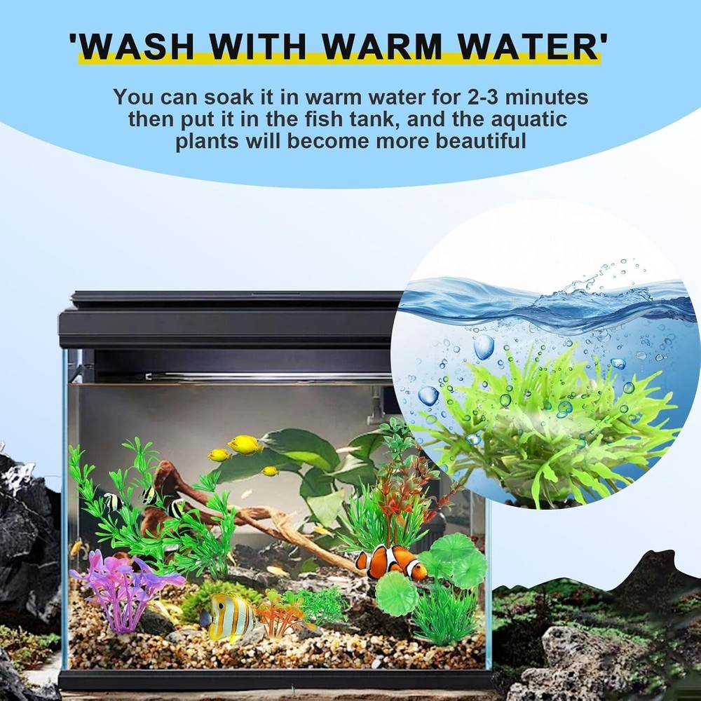 Aquarium Plants Artificial Green Fish Tank Decorations Plastic Grass