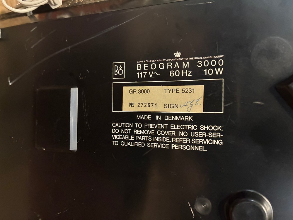 B&O Beogram 3000 Turntable With B&O SP12 Cartridge