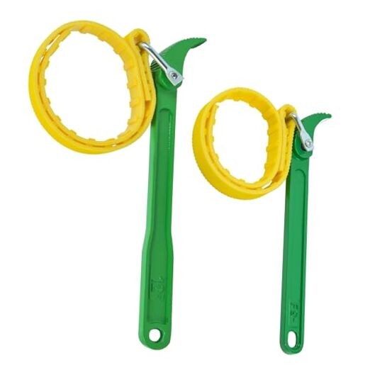 2-Piece Rubber Strap Wrench 9' & 12’ Handle, Adjustable Strap Wrench, Rubber