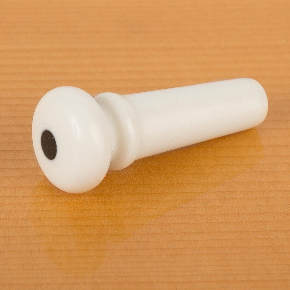 Waverly Guitar Endpin, White with Black Dot