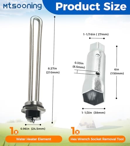 520900 RV Electric Hot Water Heater Element with Wrench Socket Replacement