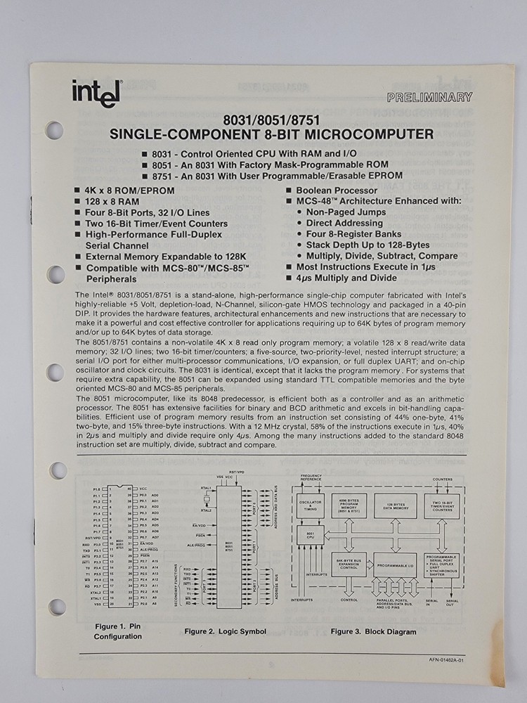 Extremely Rare Original Vintage Preliminary Intel Data Sheets From The 70s & 80s
