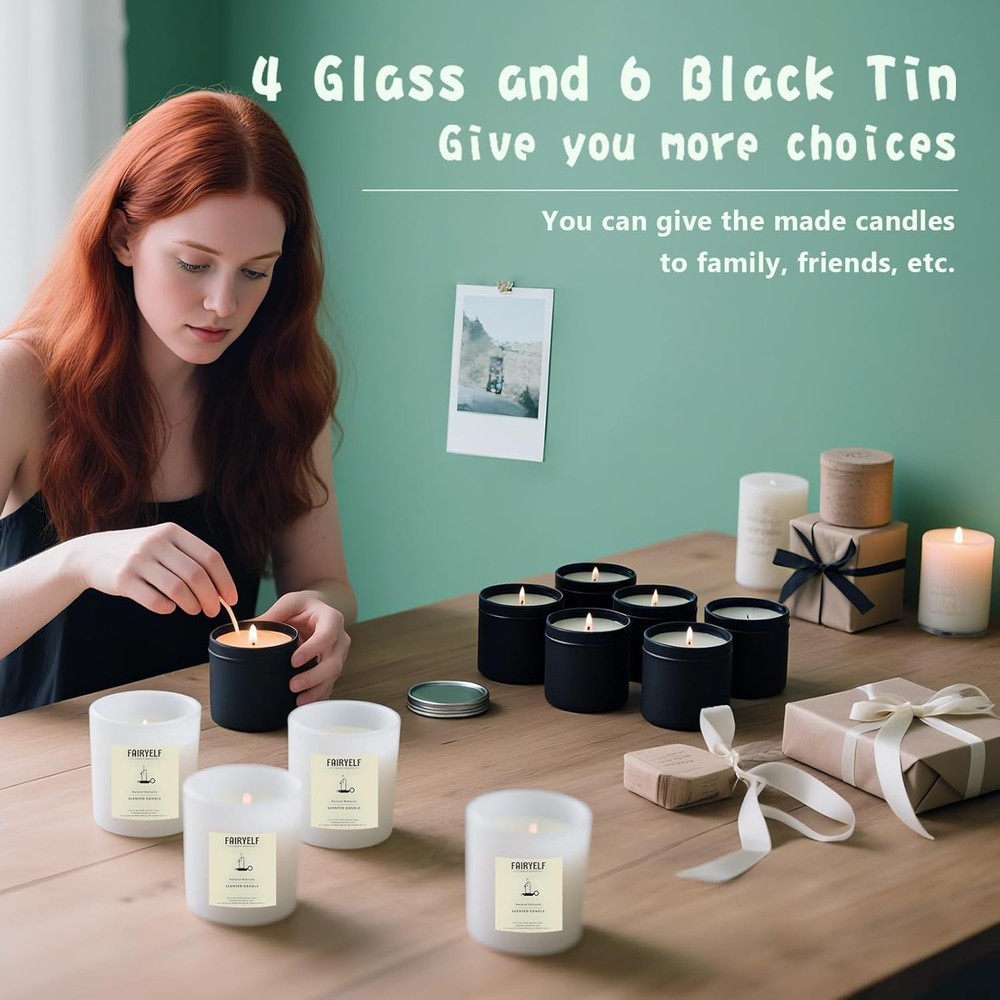 Candle Making Kit with Wax Melter, DIY Starter Scented Candles Making