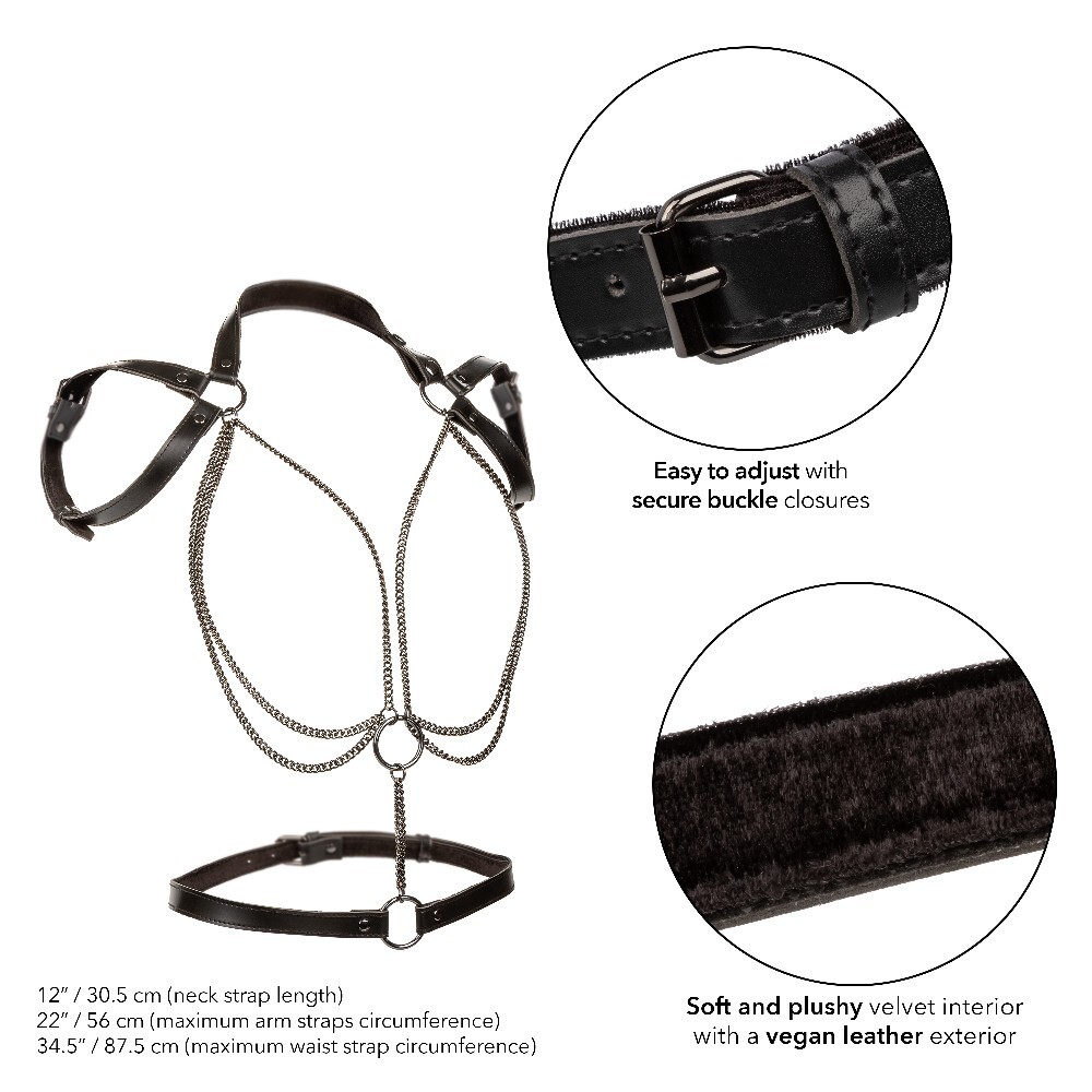 Cal Exotics Euphoria Collection Multi Chain Halter Harness - Black