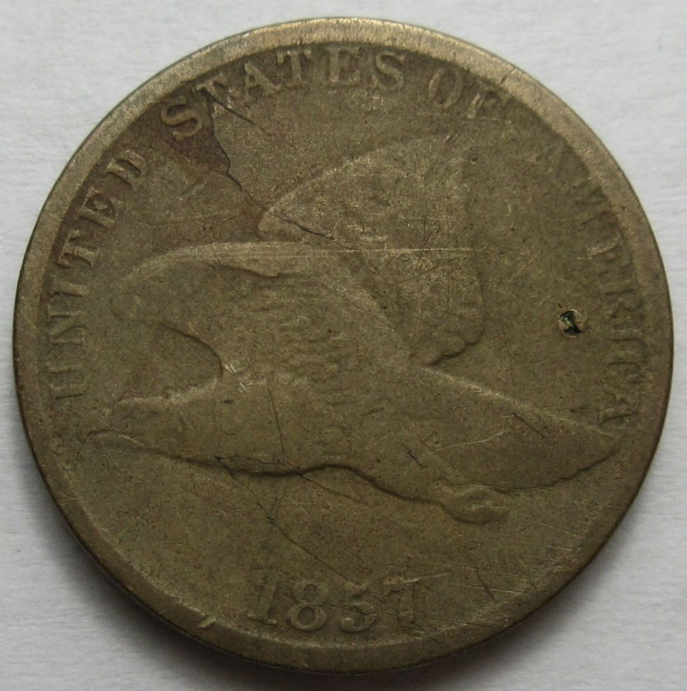 1857 Flying Eagle One Cent  (#25h)