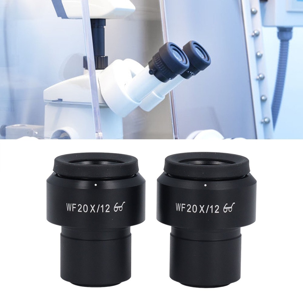 2 Pcs Microscope Eyepiece WF20X Widefield Adjustable Diopter Optical Microscope