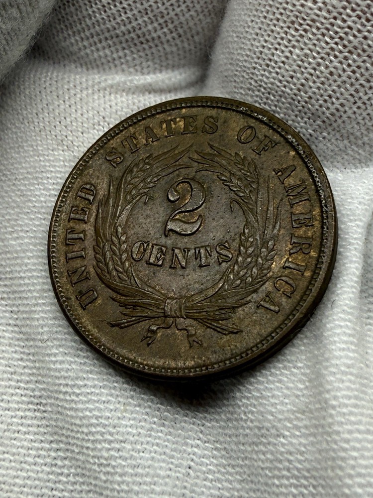 1864 Two Cent Piece 2C Large Motto US High Grade Q66