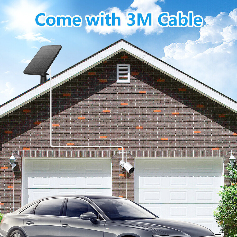 Solar Battery Charger Micro USB+Type-C Charging Solar Panel for Security Camera