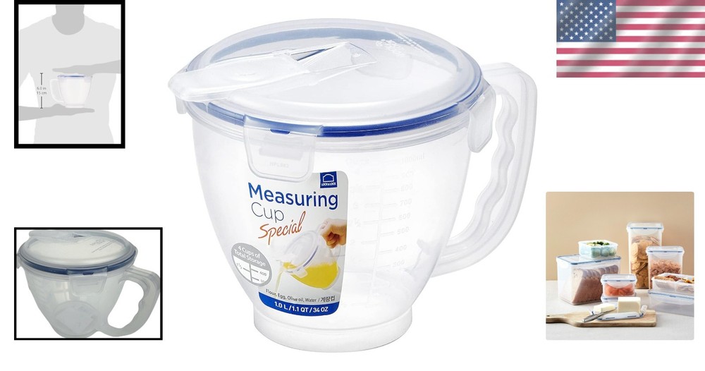 LOCK & LOCK 33.81oz Measuring Bowl with Handle 4.23 Cup