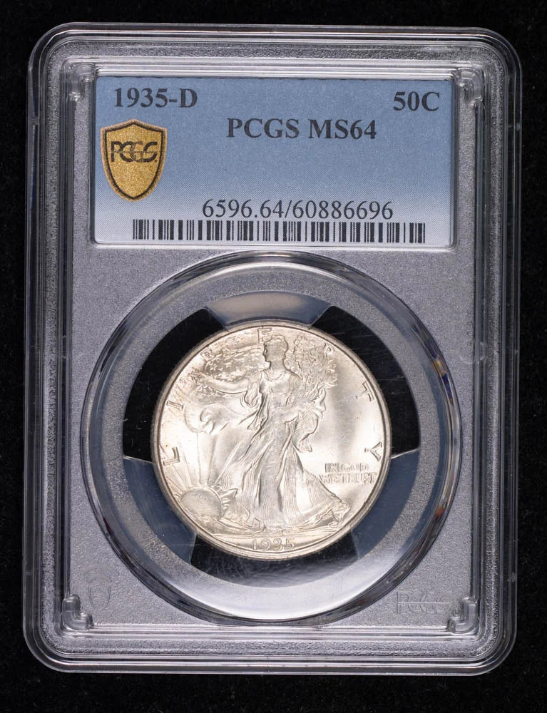1935 D Half Dollars Liberty Walking PCGS MS-64