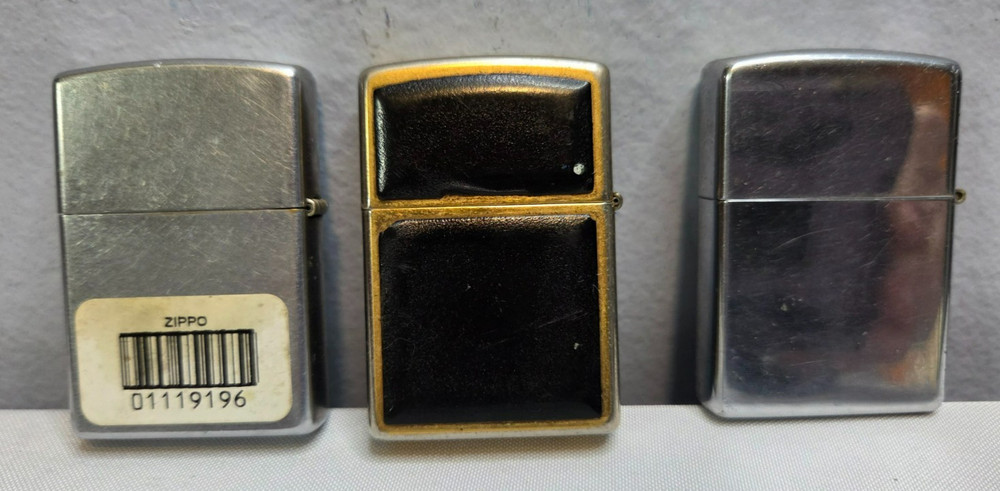 3 Zippo Lighters - Flint Strikes on All