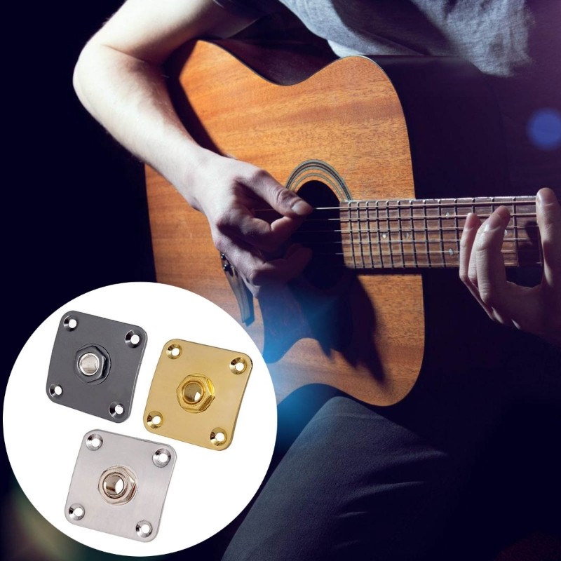 Metal Guitar Input Jacks Base Compatibility With Electric Instruments