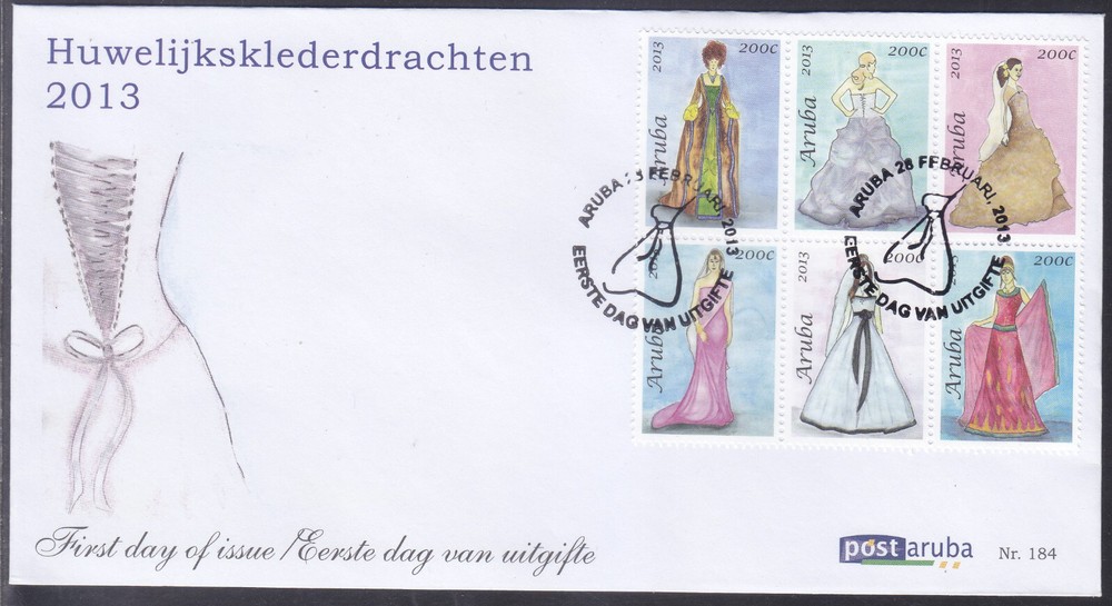 Aruba Issue FDC 2013 (184) Wedding Dresses