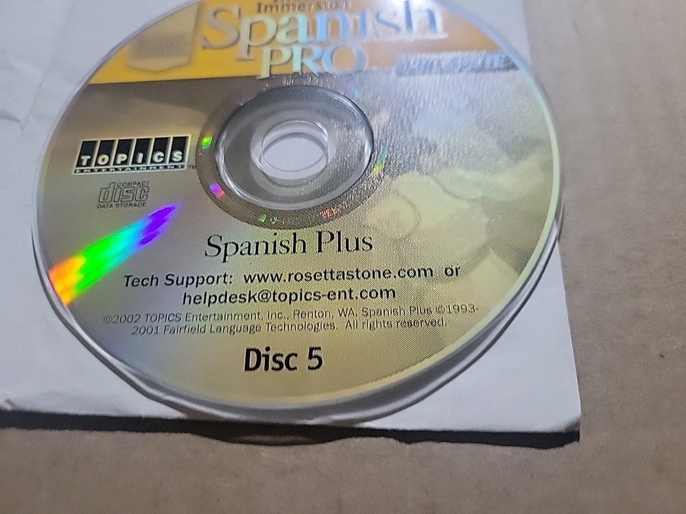 Instant Immersion Spanish Pro Suite DISC 5 ONLY - CD-ROM - PC -Replacement Disc