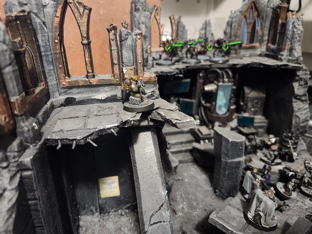 scratch built large ruin for wargaming