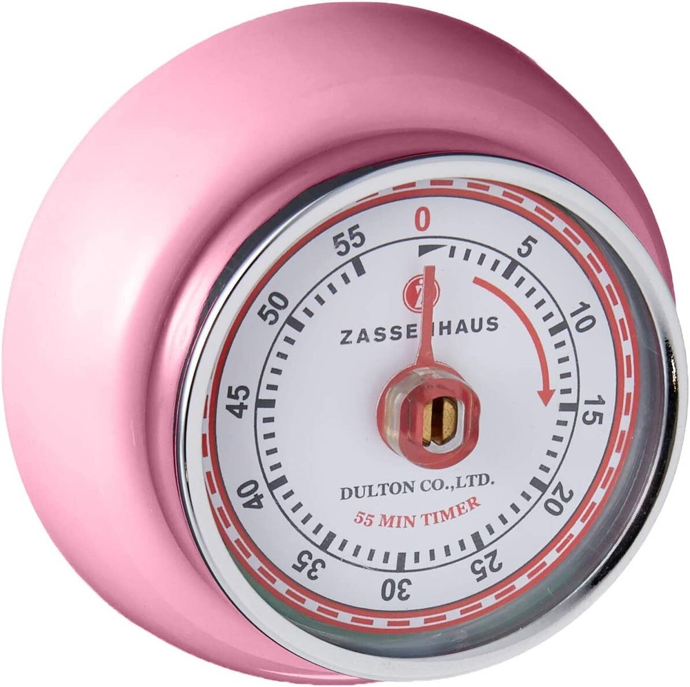 Zassenhaus Magnetic Retro Kitchen Timer, Pink - NEW