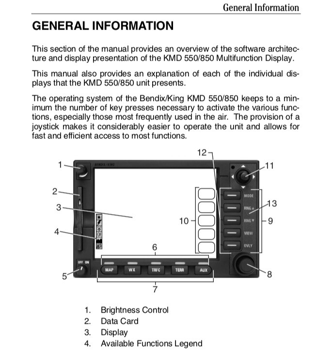 Bendix King KMD 550 850 GPS Pilot's Guide OWNER'S MANUAL