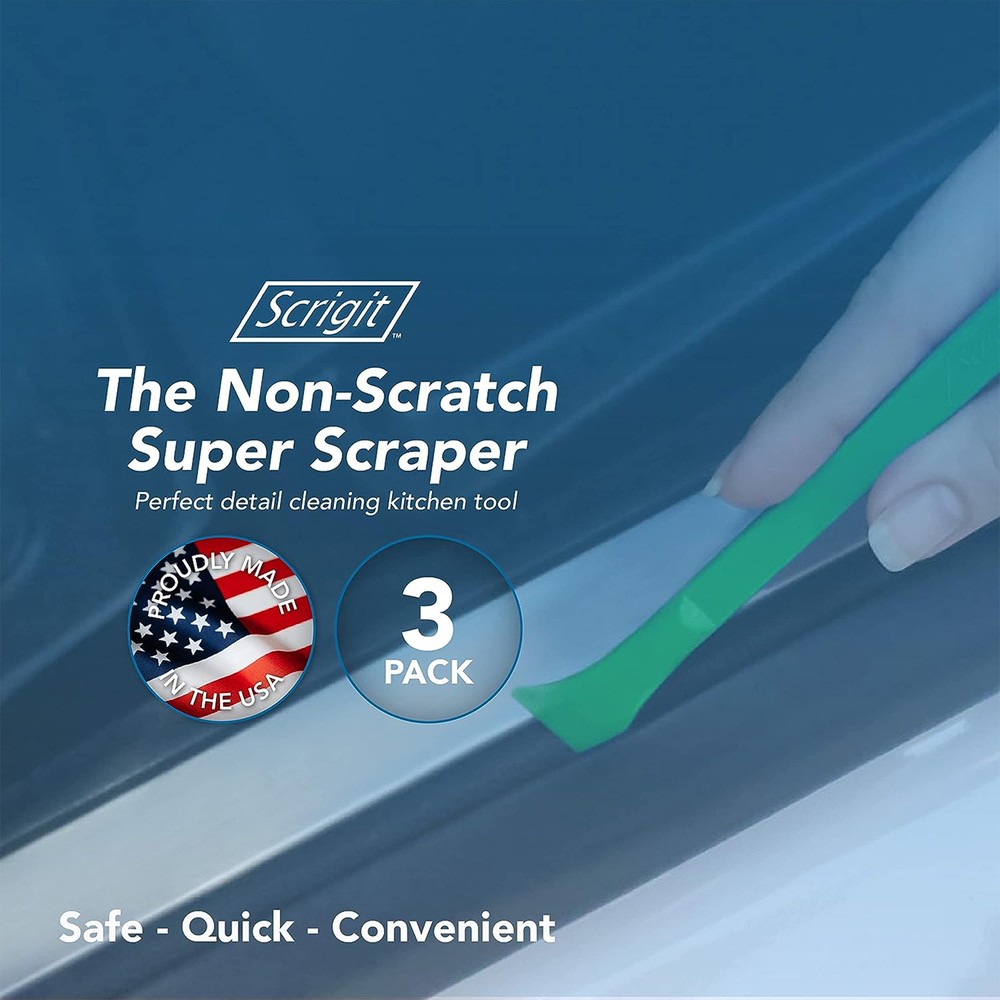 Scrigit Scraper Wide Blade No-Scratch Plastic Scraper Tool | 3-Pack