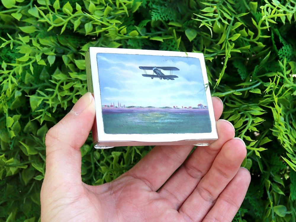 Antique German Silver and Enamel Box 1920s