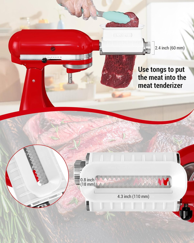 Meat Tenderizer Attachment for Kitchenaid Stand Mixer, Adjustable Meat Tenderize