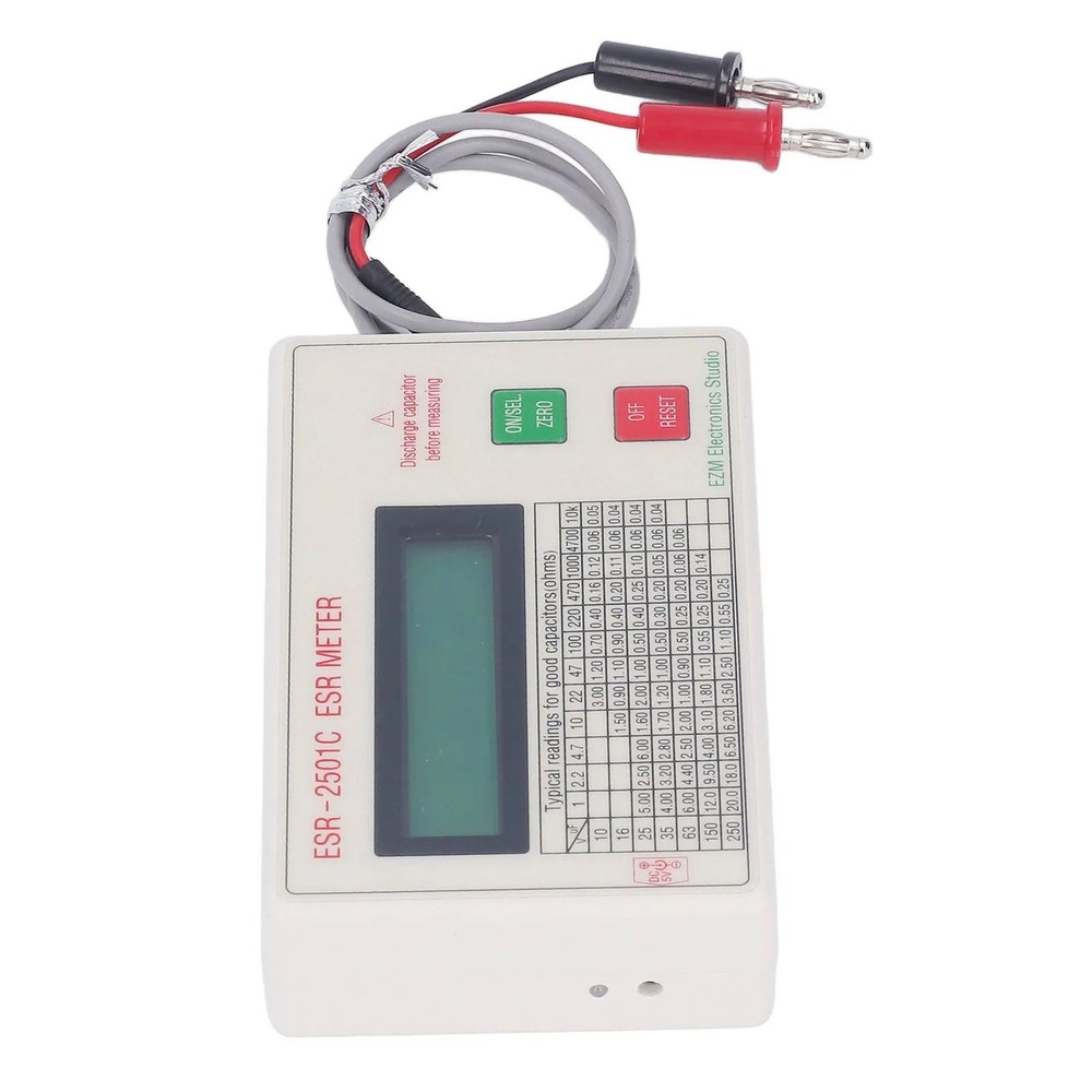 Durable Handheld ESR DCR Capacitor Tester High Accuracy Capacitance Meter