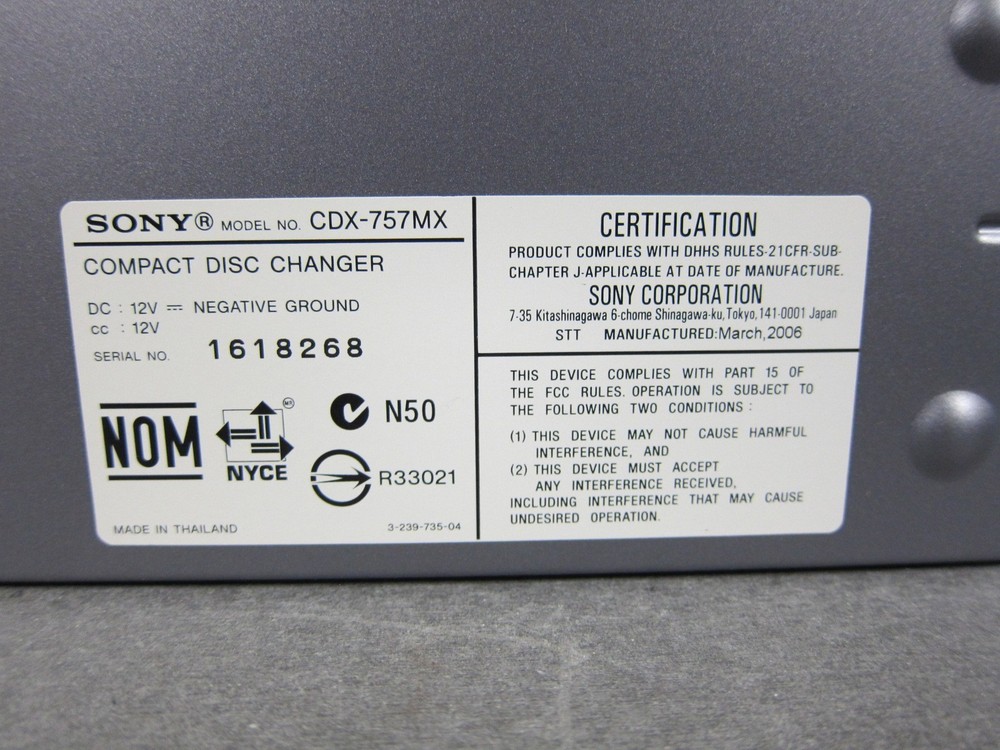 Sony CDX-757MX Xplod Multi Compact Disc/CD Changer Loader - NEW IN OPEN BOX