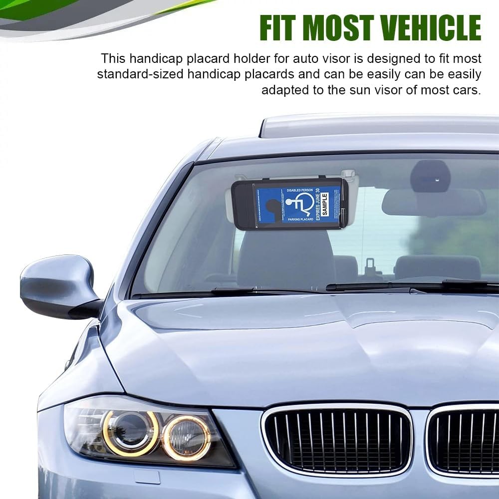 Placard Holder for Auto, Parking Permit Sign Protector for Car Visor, Visor Plac